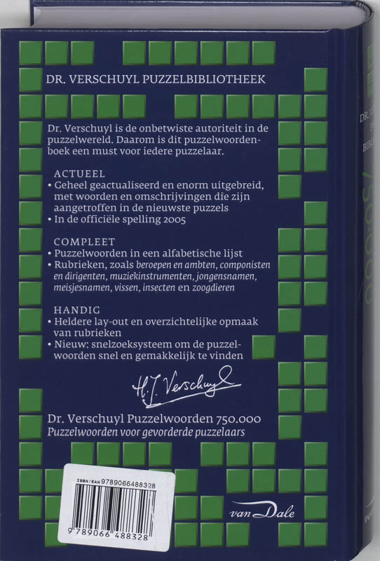 Achterkant van Dr. Verschuyl Puzzelwoorden 750.000