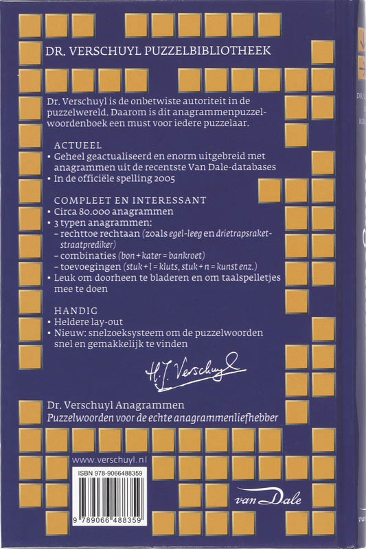 Achterkant van Dr. Verschuyl Puzzelbibliotheek Anagrammen