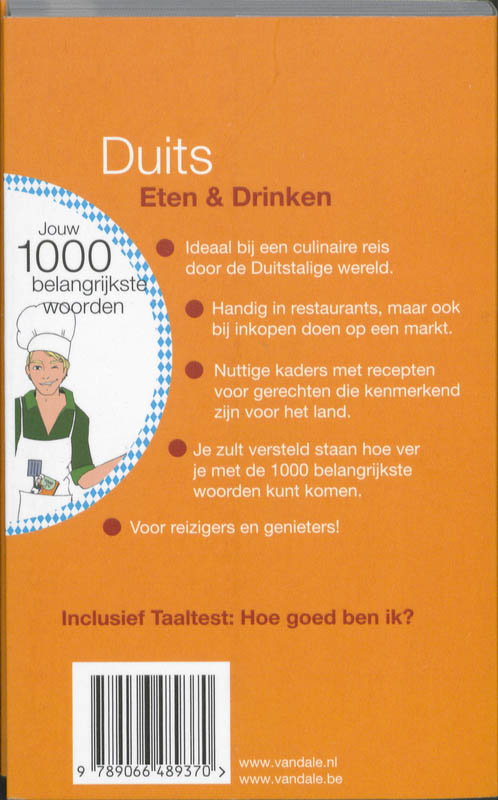 Achterkant van Eten en drinken