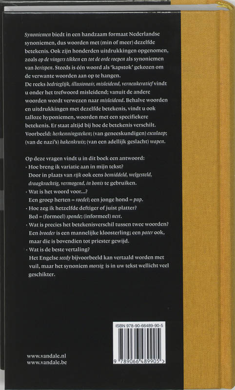 Achterkant van Synoniemen