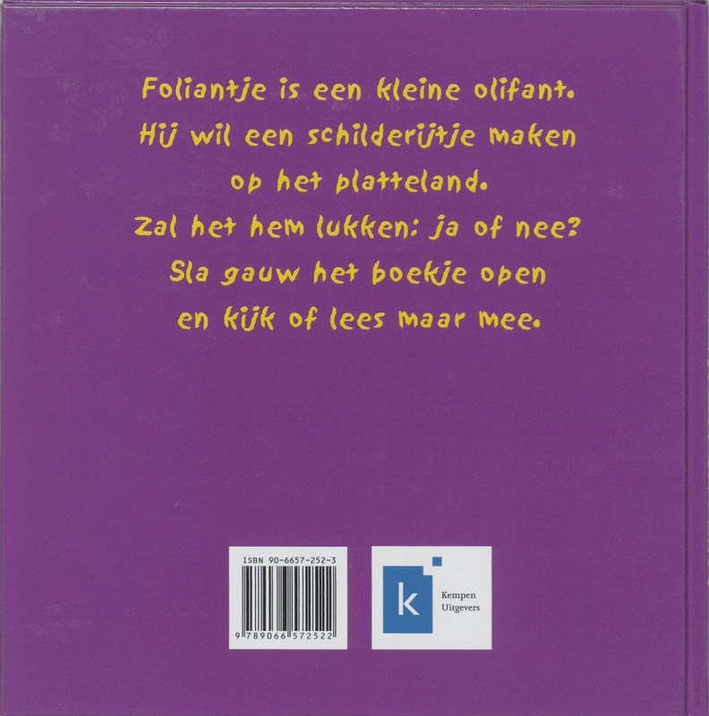 Achterkant van Foliantje maakt een schilderij