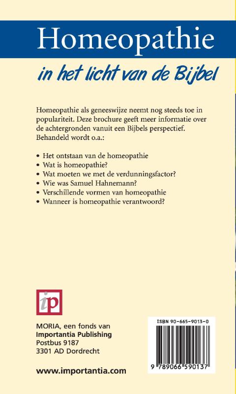 Achterkant van Homeopathie