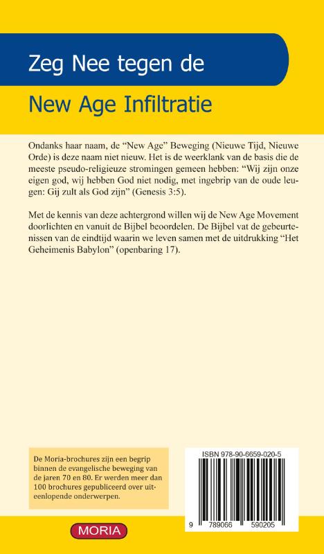 Achterkant van Zeg nee tegen de new age infiltratie