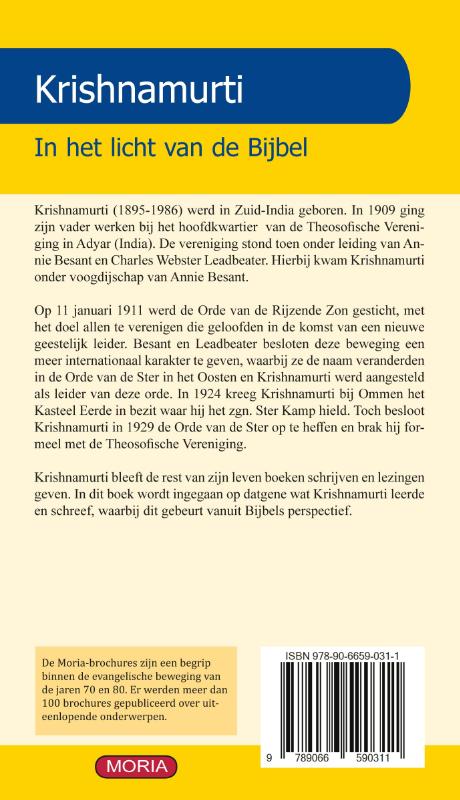 Achterkant van Krishnamurti