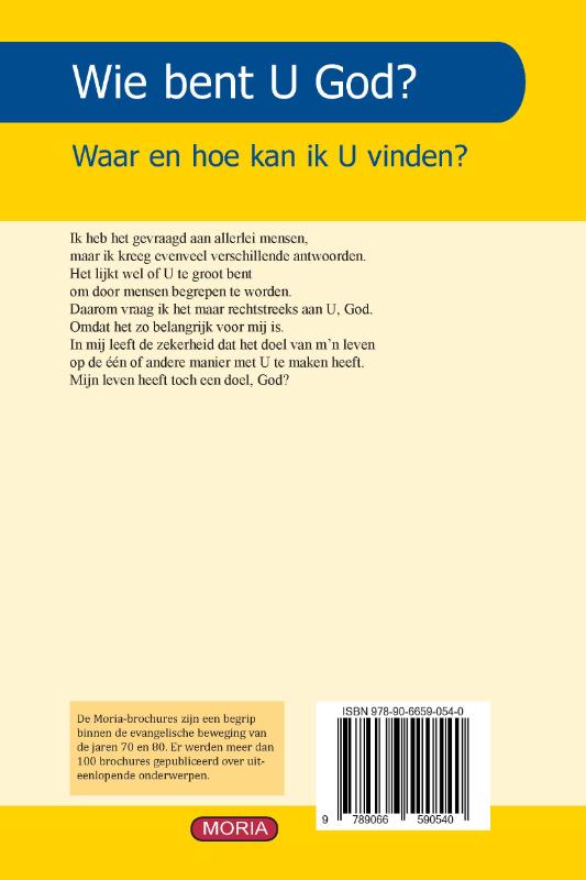 Achterkant van Wie bent U God?