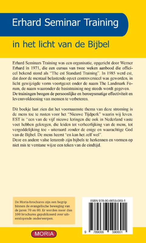 Achterkant van Erhard Seminar Training