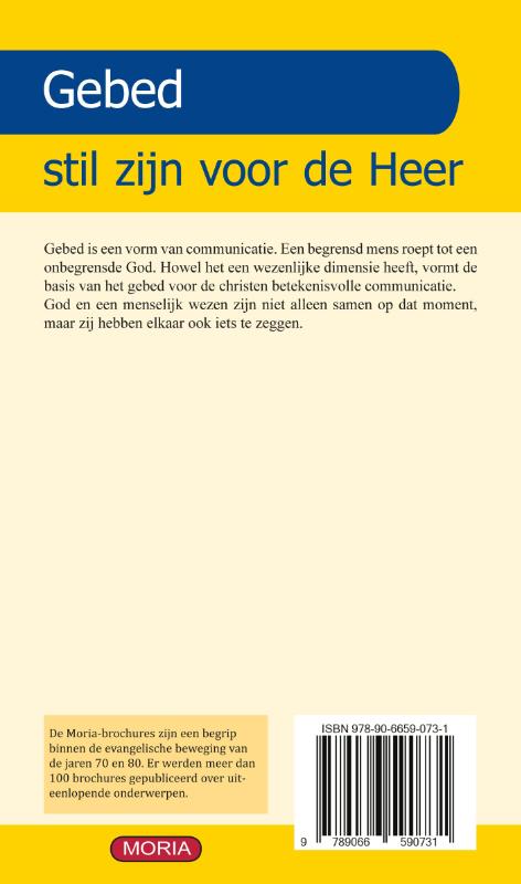 Achterkant van Gebed: stil zijn voor de Heer