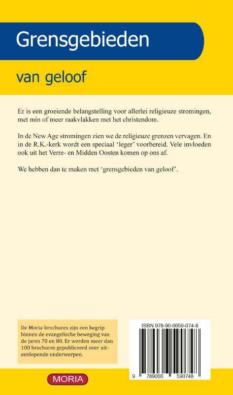 Achterkant van Grensgebieden van geloof