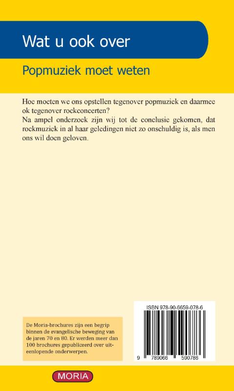 Achterkant van Wat u ook over popmuziek moet weten