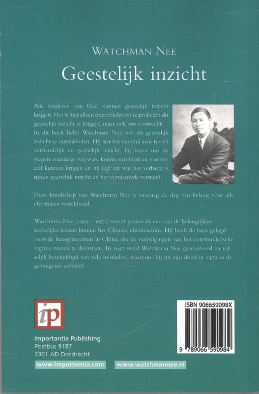 Achterkant van Geestelijk inzicht