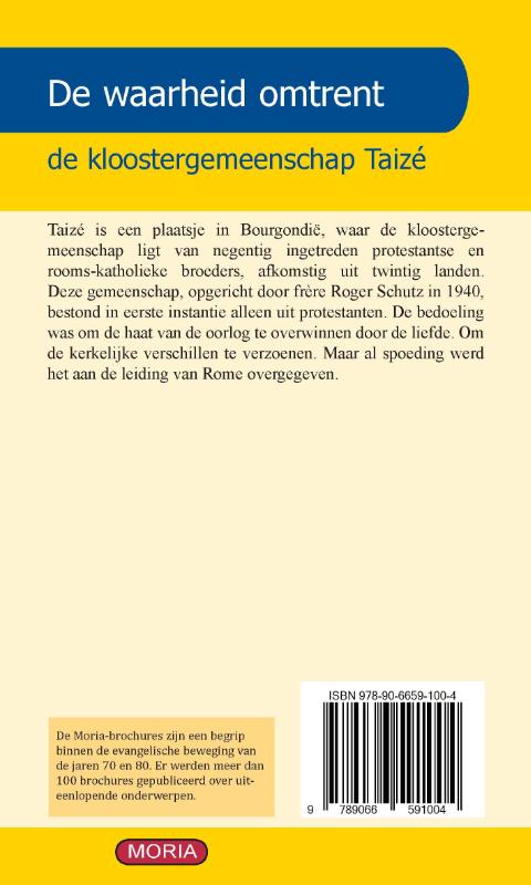 Achterkant van De waarheid omtrent de kloostergemeenschap Taizé