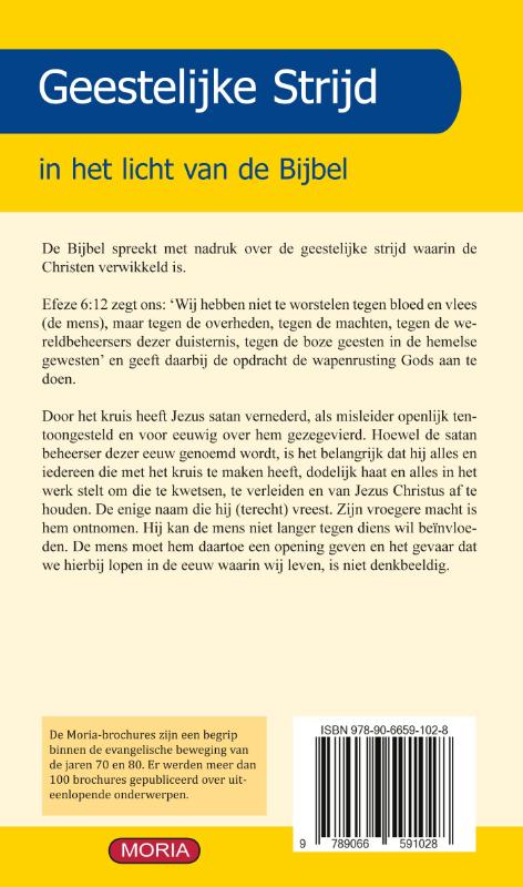 Achterkant van Geestelyke stryd in het licht van bybel