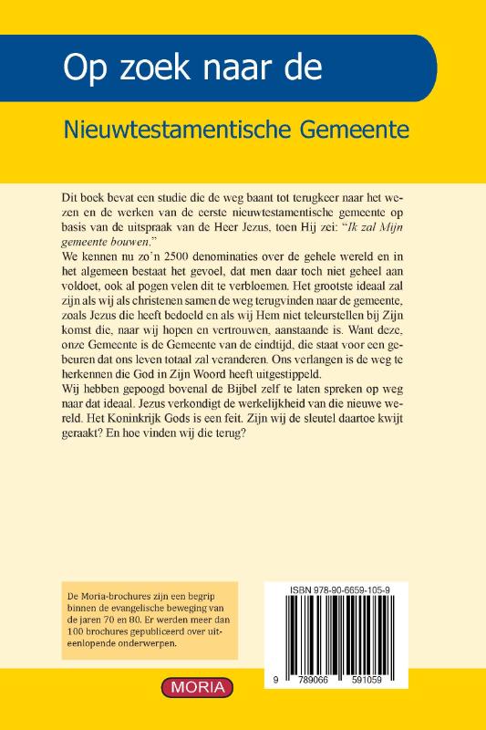 Achterkant van Op zoek naar nieuwtestamentische gemeent