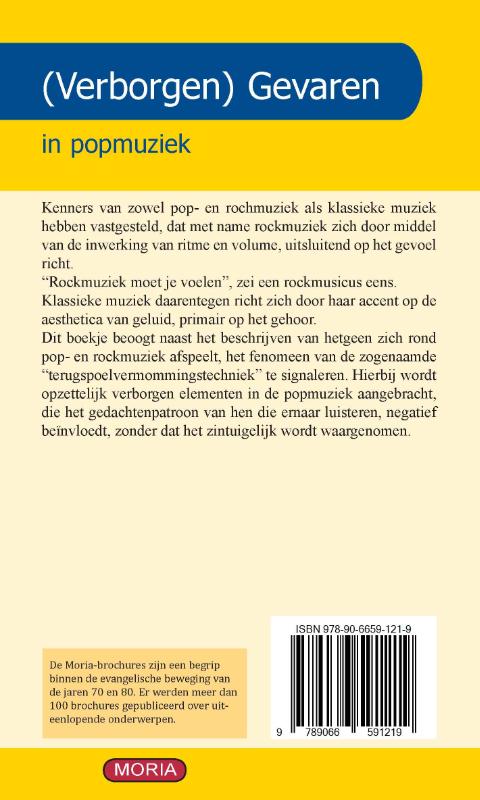 Achterkant van Verborgen gevaren in popmuziek
