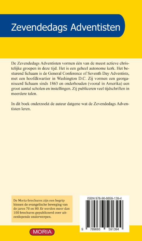 Achterkant van Het Kerkgenootschap der Zevendedags Adventisten
