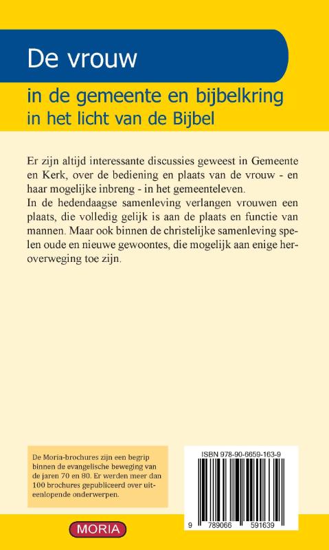 Achterkant van De vrouw in de gemeente en bijbelkring