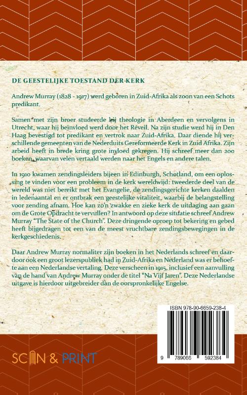 Achterkant van De Geestelijke Toestand der Kerk