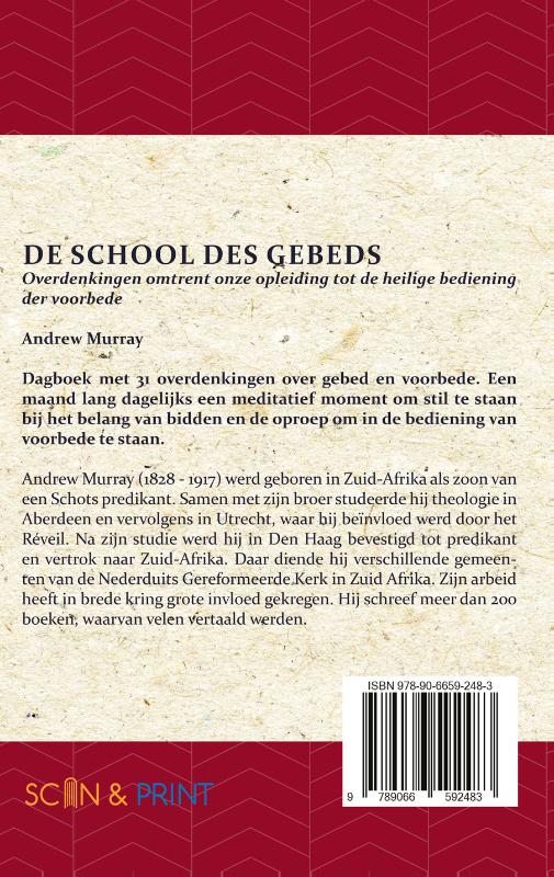 Achterkant van De School des Gebeds