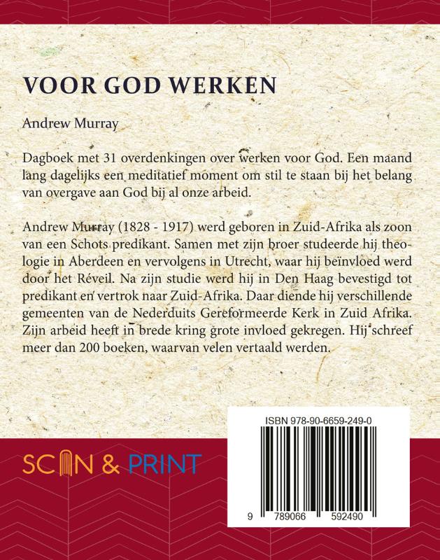 Achterkant van Voor God Werken