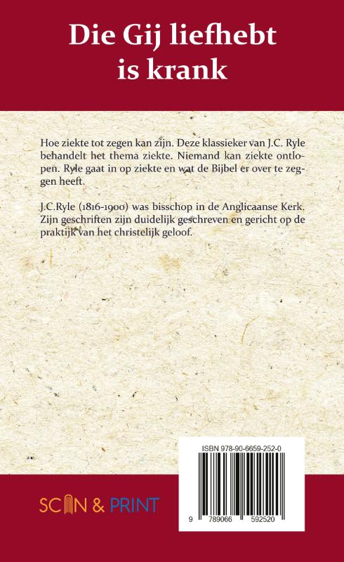 Achterkant van Die gij liefhebt is krank