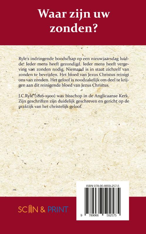 Achterkant van Waar zijn uw zonden?