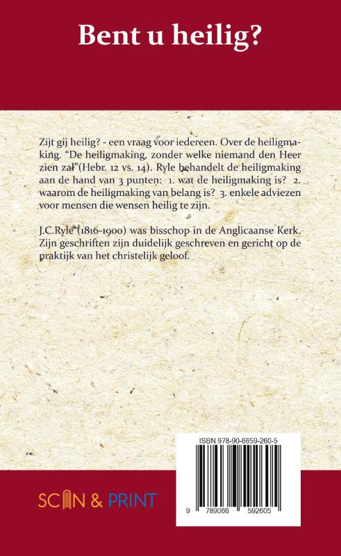 Achterkant van Bent u heilig?