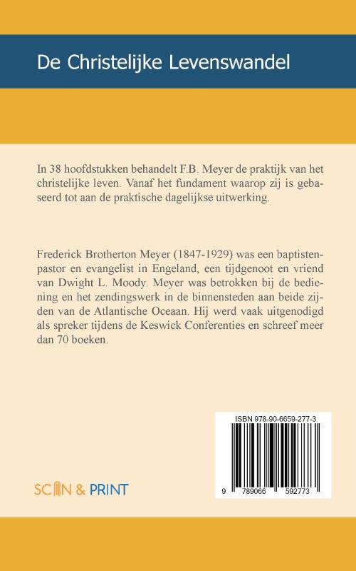 Achterkant van De Christelijke Levenswandel