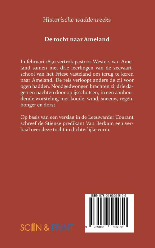 Achterkant van De tocht naar Ameland