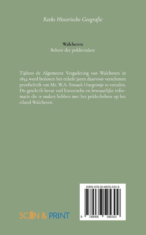 Achterkant van Beheer der polderzaken in het eiland Walcheren