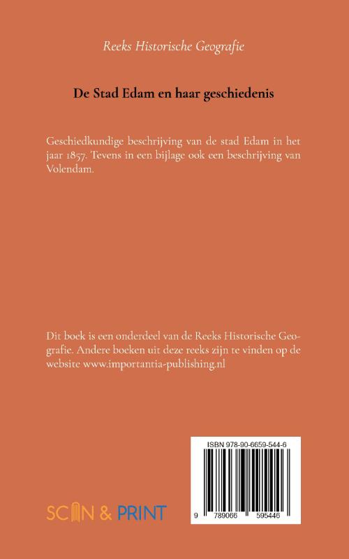 Achterkant van De stad Edam en haar geschiedenis