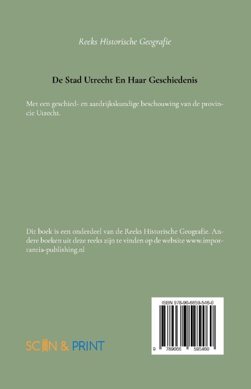 Achterkant van De stad Utrecht en haar geschiedenis