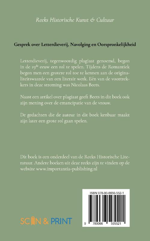 Achterkant van Gesprek over letterdieverij