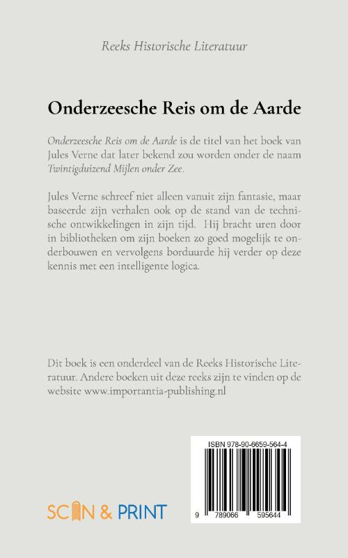Achterkant van Onderzeesche Reis om de Aarde