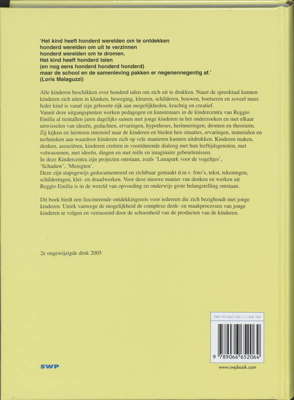 Achterkant van De honderd talen van kinderen