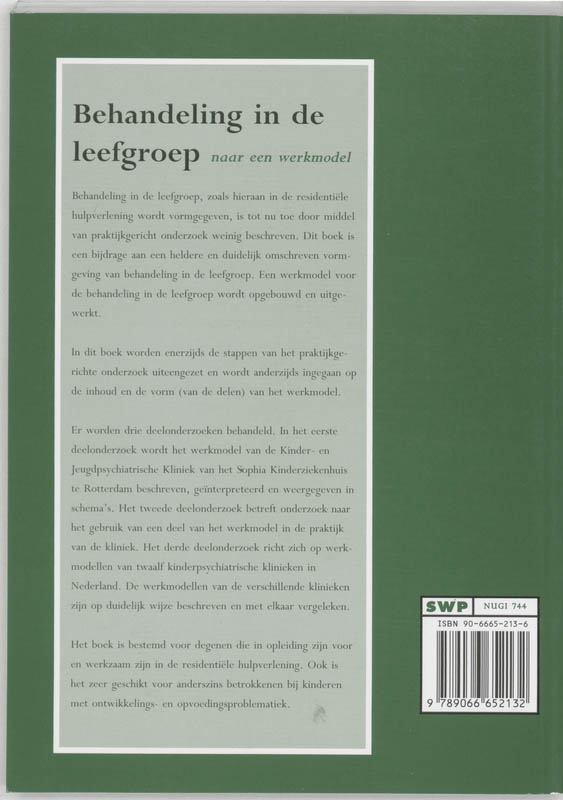 Achterkant van Behandeling in de leefgroep