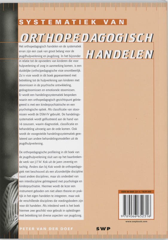 Achterkant van Systematiek van orthopedagogisch handelen