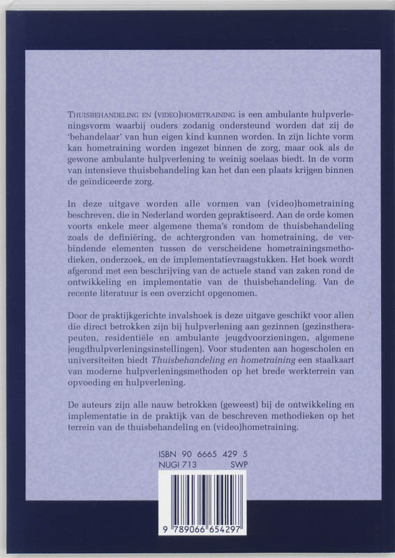 Achterkant van Thuisbehandeling en hometraining