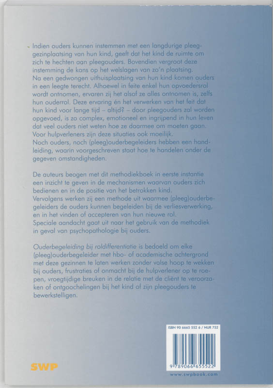 Achterkant van Methodiekboek ouderbegeleiding bij roldifferentiatie