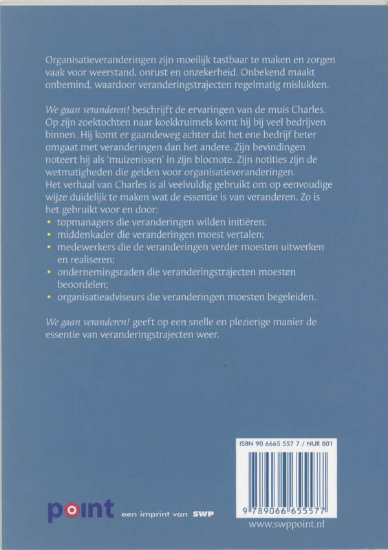 Achterkant van We gaan veranderen!