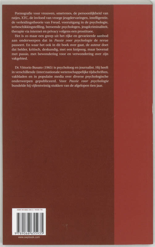 Achterkant van Passie voor psychologie