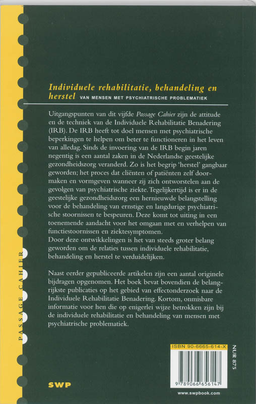 Achterkant van Individuele rehabilitatie, behandeling en herstel