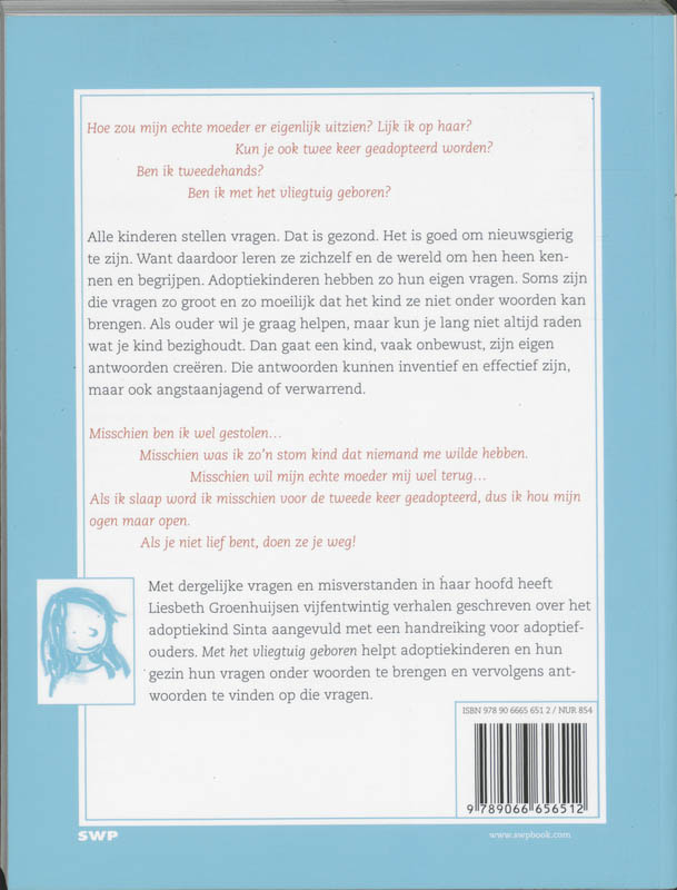 Achterkant van Met het vliegtuig geboren