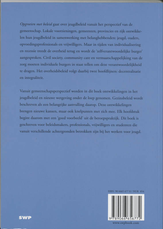Achterkant van Opgroeien met beleid