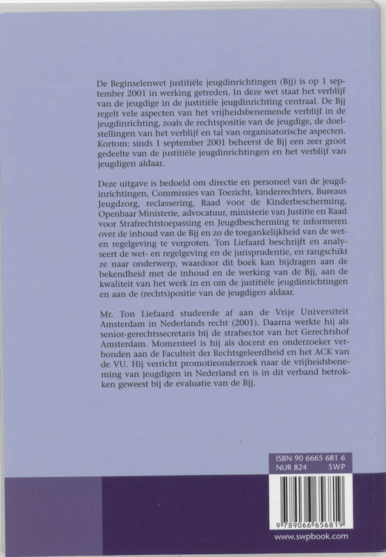 Achterkant van Toegang tot de Beginselenwet justitiele jeugdinrichtingen