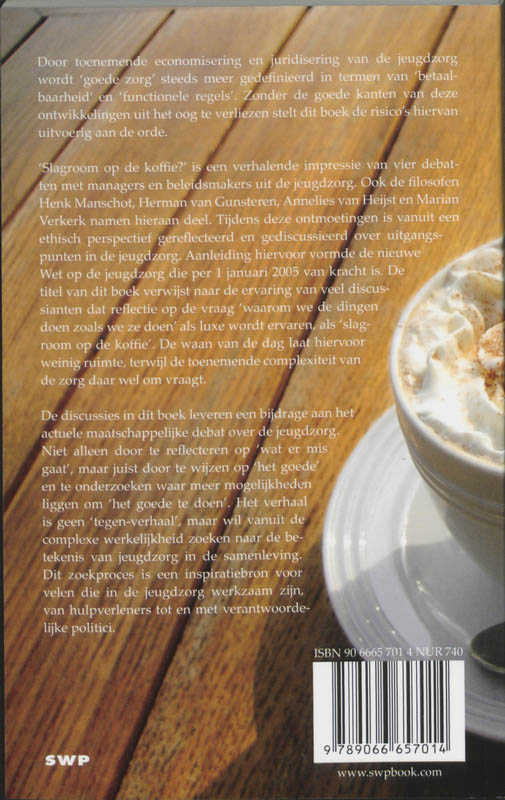 Achterkant van Slagroom op de koffie