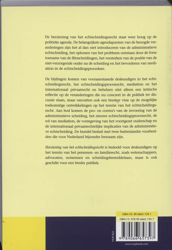 Achterkant van Herziening van het echtscheidingsrecht
