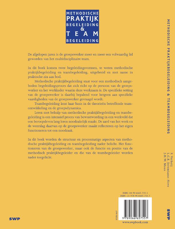 Achterkant van Methodische praktijkbegeleiding en teambegeleiding