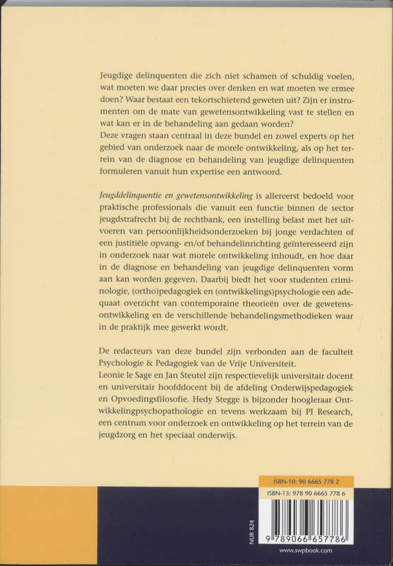 Achterkant van Jeugddelinquentie en gewetensontwikkeling