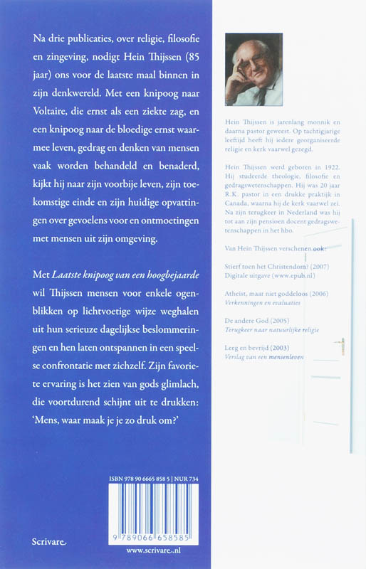 Achterkant van Laatste knipoog van een hoogbejaarde