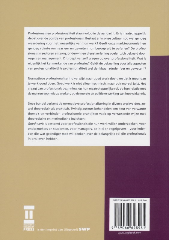 Achterkant van Goed werk